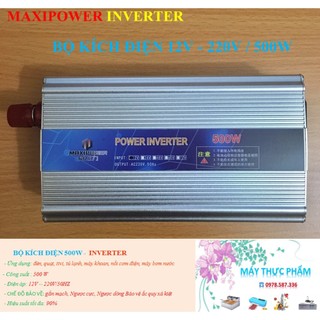 Máy kích điện, bộ đổi nguồn inverter 12v lên 220v 500W