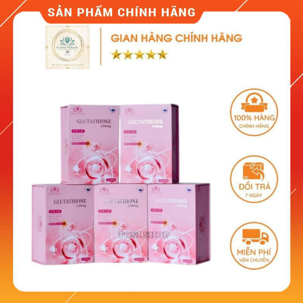 Viên uống Glutathione 2500mg Dr.Hany 99 Beauty hộp 60v nhập khẩu Hàn Quốc giúp trắng da, hủy nám, câ