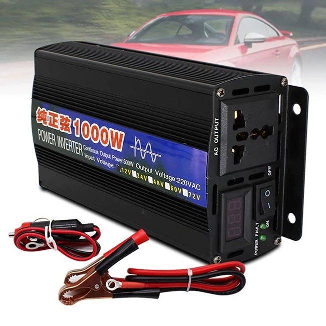 Bộ đổi điện 24v 220v, bộ chuyển đổi 24v sang 220v Sin chuẩn1000W thiết kế gọn nhẹ, an toàn khi sử dụ