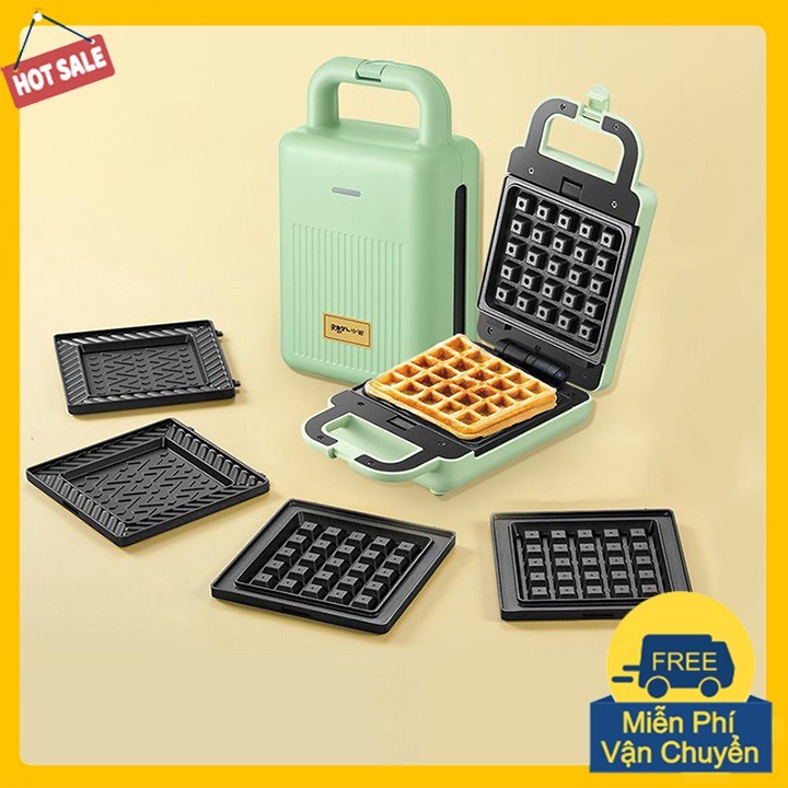 Máy nướng bánh đa năng BEAR 600W 2 khuôn nướng bánh mì, bánh waffle, nướng thịt