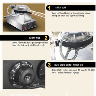 Máy bánh trứng gà non 1400W điều chỉnh 50 - 250 độ, hẹn giờ chính xác