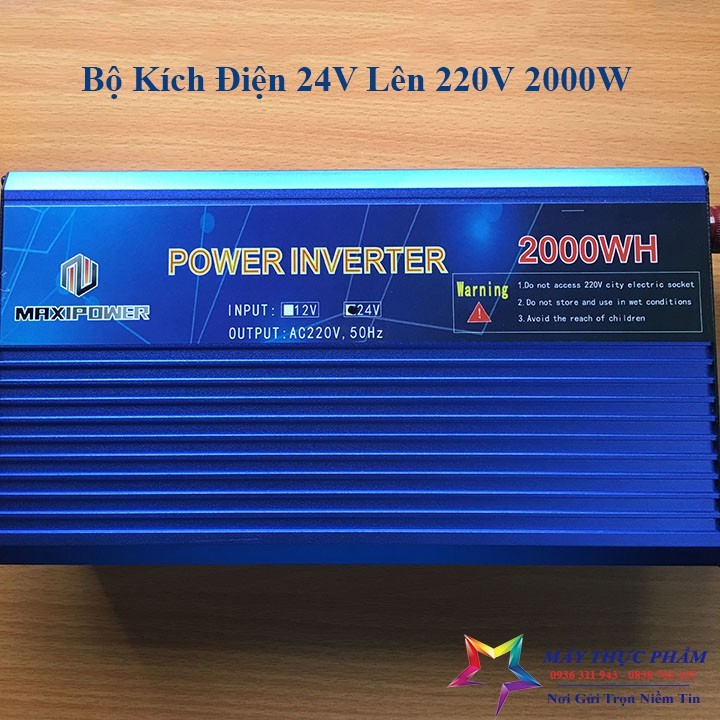 Bộ kích điện ắc quy 24v - 220v MAXIPOWER 2000W sử dụng thiết bị gia đình lúc khẩn cấp