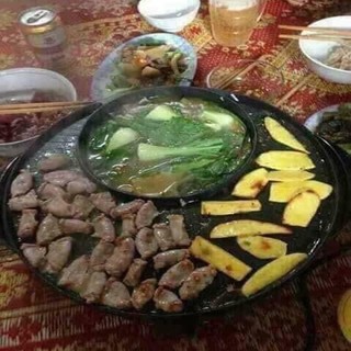 Bếp lẩu nướng tròn 2 in 1 kiểu Hàn Quốc