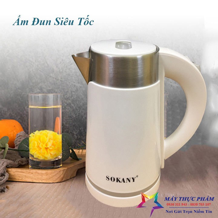 Ấm siêu tốc 1200W dung tích 1L, chất liệu inox, tự ngắt khi sôi