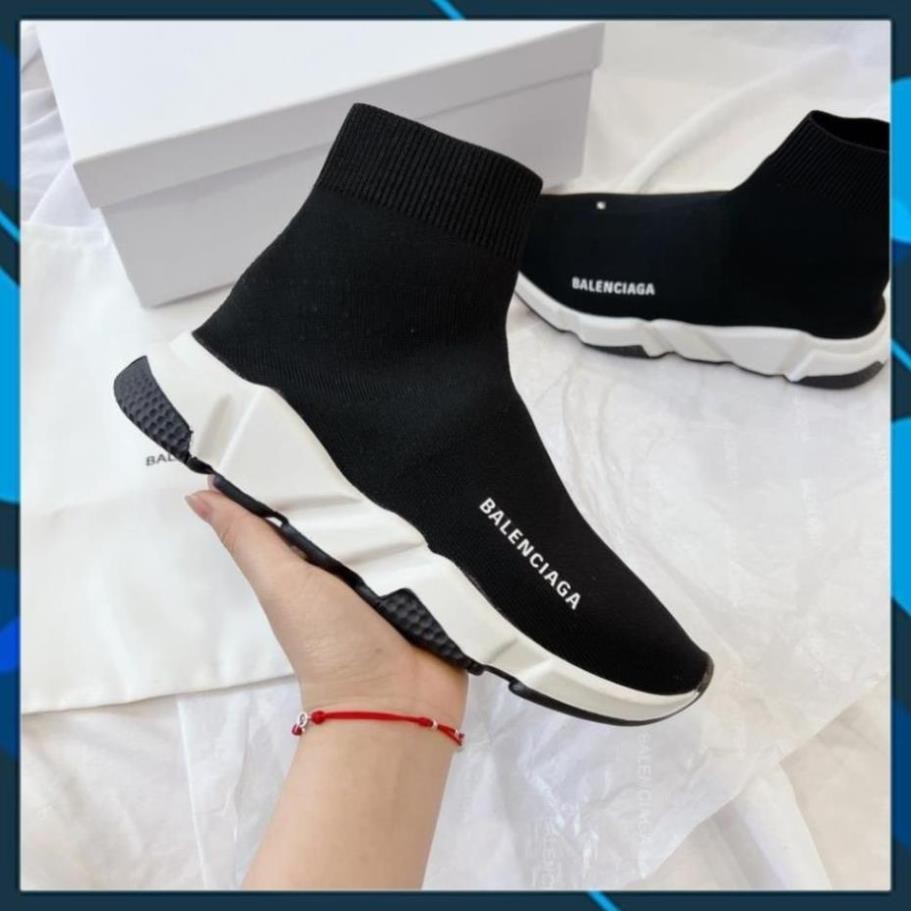 Giày sneaker Balenciaga Speed Trainers black white , giày Balencia cao cổ đen trắng cao cấp full box bill