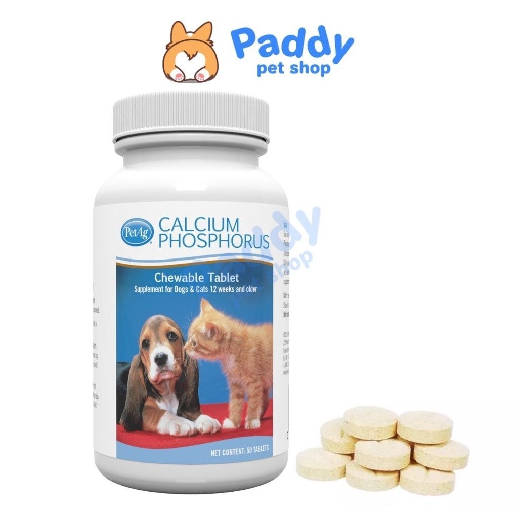 Viên Bổ Sung Canxi Cho Chó Mèo Phosphorus Calcium PetAG (Nhập khẩu Mỹ)