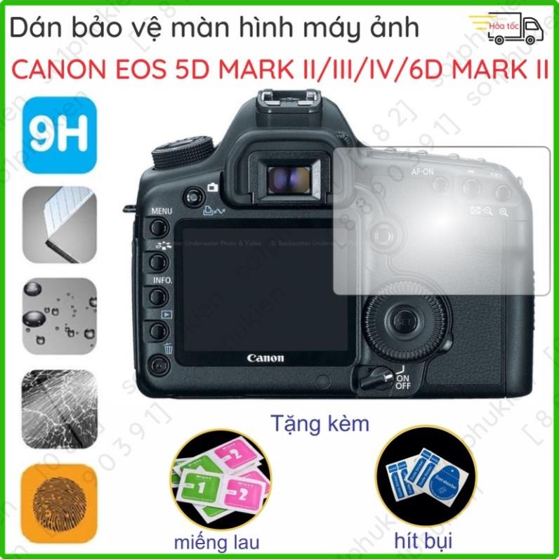 [2pcs]Dán cường lực máy ảnh Canon EOS 5D Mark II/III/IV/ 6D Mark II nano chống bể và ppf chống trầy