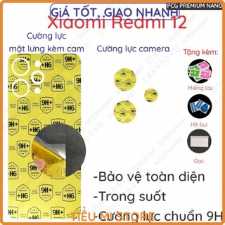 Dán cường lực mặt lưng kèm cam Xiaomi Redmi 12/ Redmi Note 12R dẻo nano trong suốt, nhám chống vân tay
