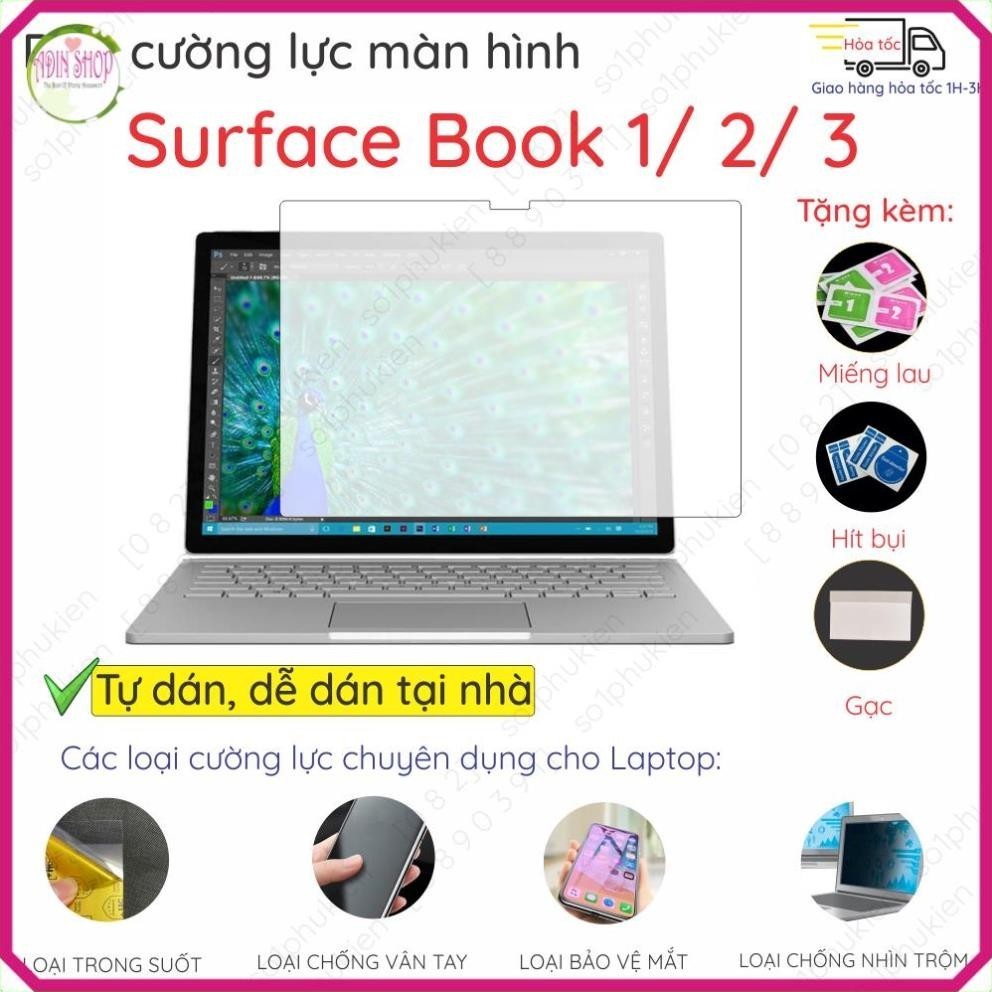 Dán màn hình cường lực Surface Book 1/ 2/ 3 nano dẻo siêu mỏng trong suốt, nhám, bảo vệ mắt, chống nhìn trộm