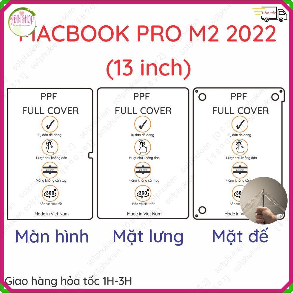 Dán PPF màn hình, mặt lưng, mặt đế MacBook Pro 13 inch/ 14 inch/ 16 inch (M2, M2 Pro, M2 Max)/ Air (