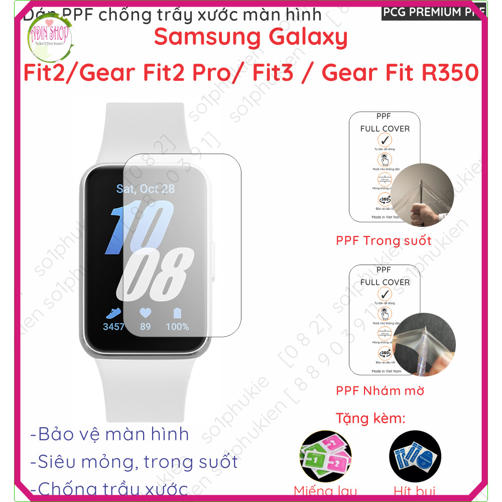 (2 pcs) Dán PPF đồng hồ Samsung Galaxy Fit 2/ Gear Fit 2 Pro/ Fit 3 (Fit3)/ Gear Fit R350 chống trầy