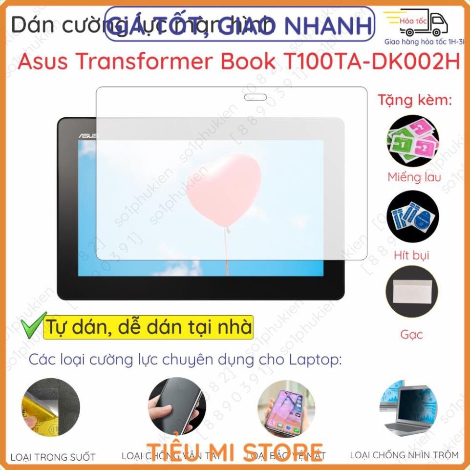 Dán màn hình cường lực Asus Transformer Book T100TA DK002H nano dẻo siêu mỏng trong suốt, nhám chống