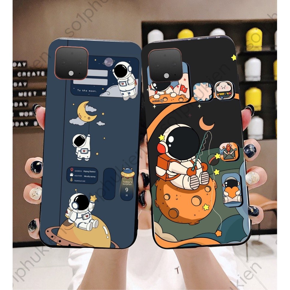 Ốp lưng gg Pixel 4 / 4 xl (4XL) / 5a dẻo đen in hình họa tiết phi hành gia đẹp