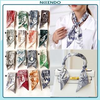 Khăn Lụa Chữ Cái Bộ 26 Charm Khăn Quàng Cổ Quấn Túi Buộc Tóc Turban Bandana KL3