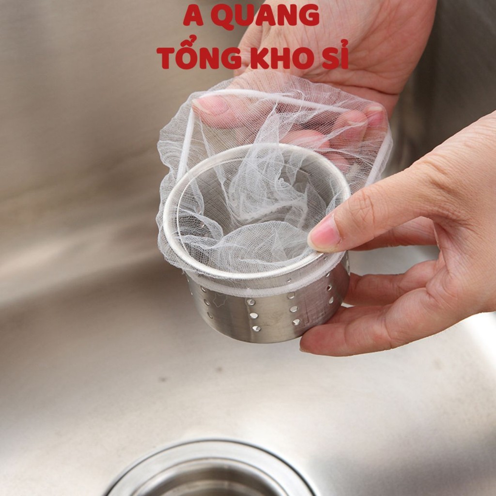Combo 100 Túi Lọc Rác Bồn Rửa Chén Bát, Túi Lưới Lọc Rác Chậu Rửa Bát, Bọc Đựng Rác Bồn Rửa Bát