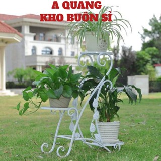Kệ hoa trang trí ban công, treo tường bằng sắt để chậu hoa cây cảnh 3, 5, 6, 7 tầng hoa văn mầu trắng đen Cao Cấp #kehoa