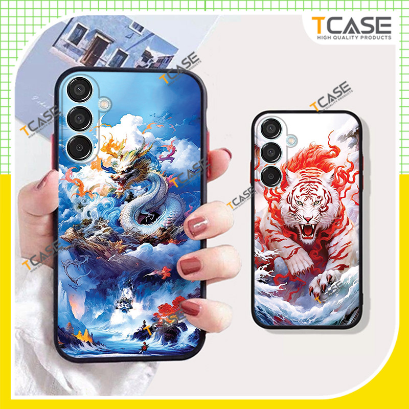 Ốp lưng Samsung M15 5G, Samsung F15 5G in hình Rồng & Hổ ngầu Ốp chống sốc - Tcase