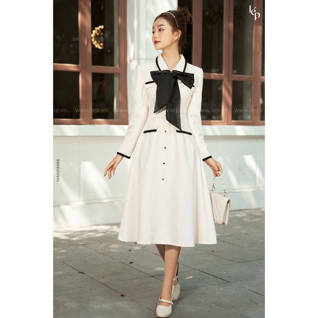 Váy be phối nơ đen Lep' 1VA02188BE