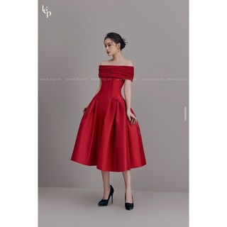 Váy quây vai tùng xoè đỏ Lep' 1VA02212DO