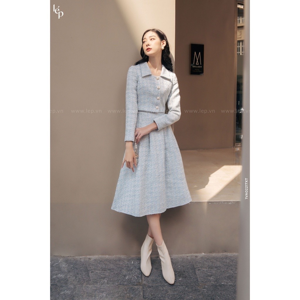 Set tweed cổ bẻ Lep' 1VA02217XT