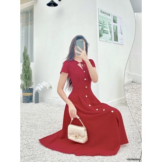Váy buộc nơ cổ 1VA01669DO Lep'