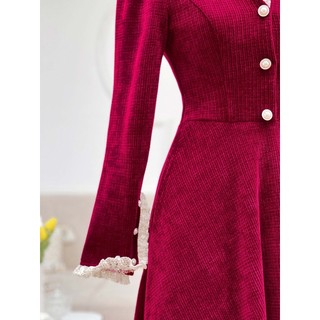 Váy von phối ren 1VA01460DO Lep'