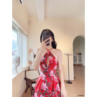 Váy đỏ chiết eo đan lưng 1LV068DH Lep'