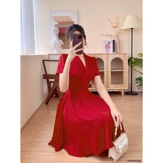 Váy lụa cổ bẻ ve 1VA01663DO Lep'