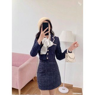 Blazer tweed viền trắng 2AK036XT Lep'
