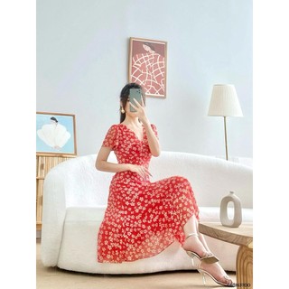Váy cổ tim nơ 1VA01637DO Lep'