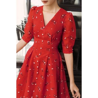 Váy chiết eo tay lỡ 3VA474RD Lep'