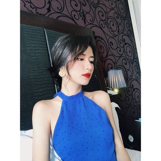 Váy cổ yếm dập ly_1VA507XA_Lep'