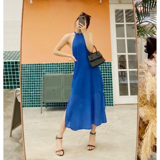 Váy cổ yếm dập ly_1VA507XA_Lep'