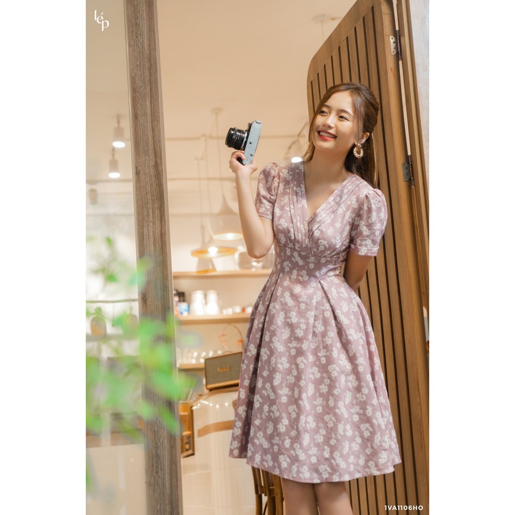 Váy xếp li cổ V_1VA1106HO_Lep'