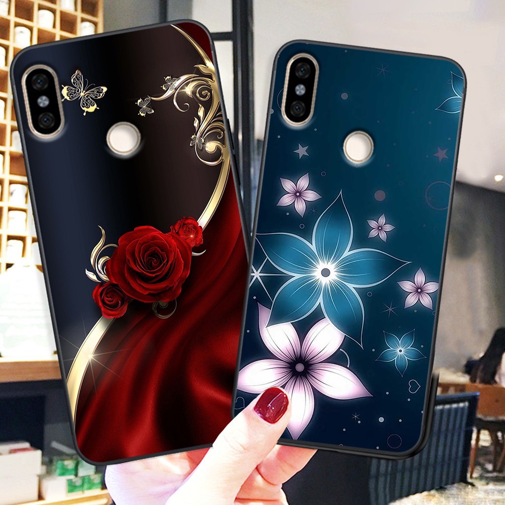 Ốp lưng ép kính Xiaomi redmi note 5 / note 5 pro / note 6 / note 6 pro / note 7 / note 7 pro / a2 lite in hình hoa
