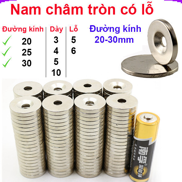 [DEAL TỐT] Nam châm đất hiếm tròn lỗ