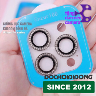 Dán cường lực camera iPhone 14 Pro Max (14, 14 Plus) Kuzoom đính đá cao cấp