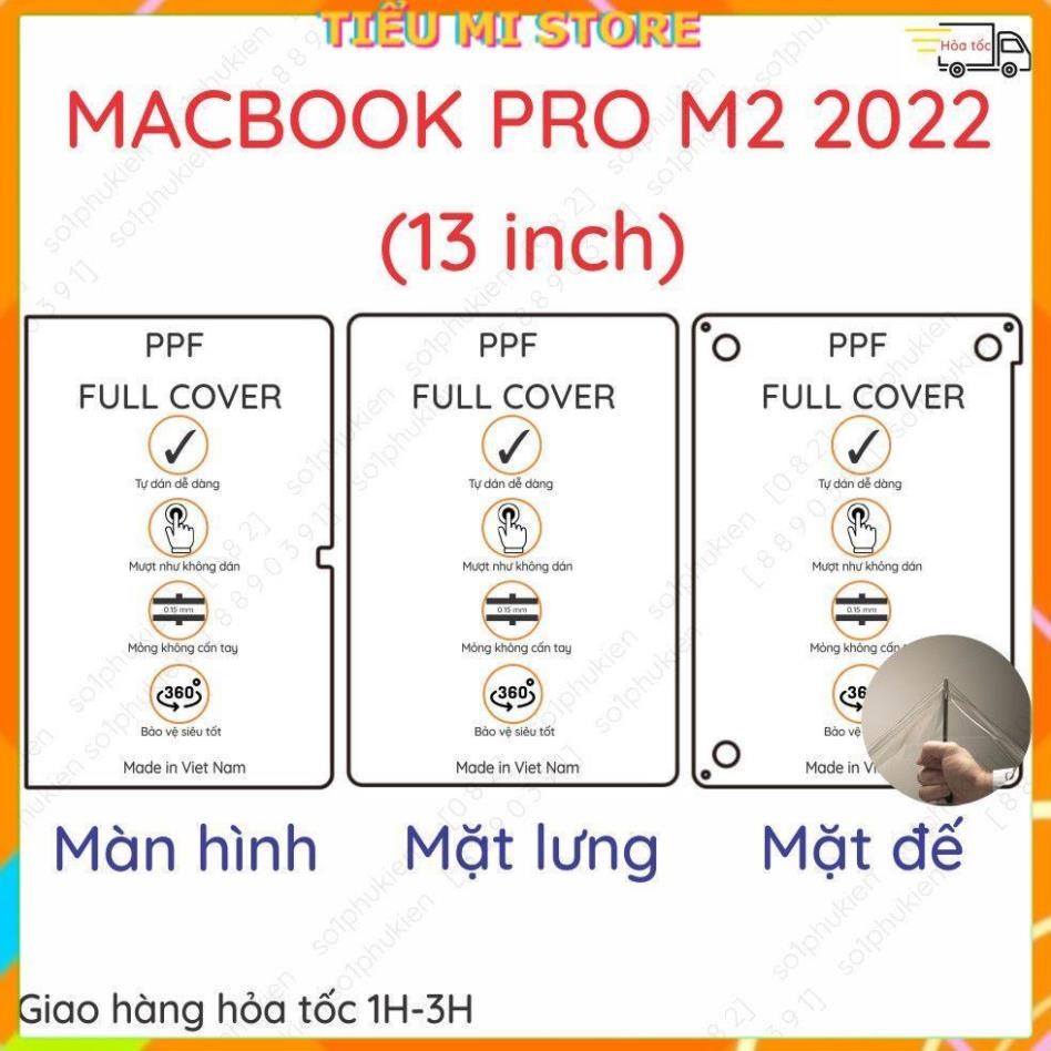 Dán PPF màn hình, mặt lưng, mặt đế MacBook Pro 13 inch/ 14 inch/ 16 inch (M2, M2 Pro, M2 Max)/ Air (