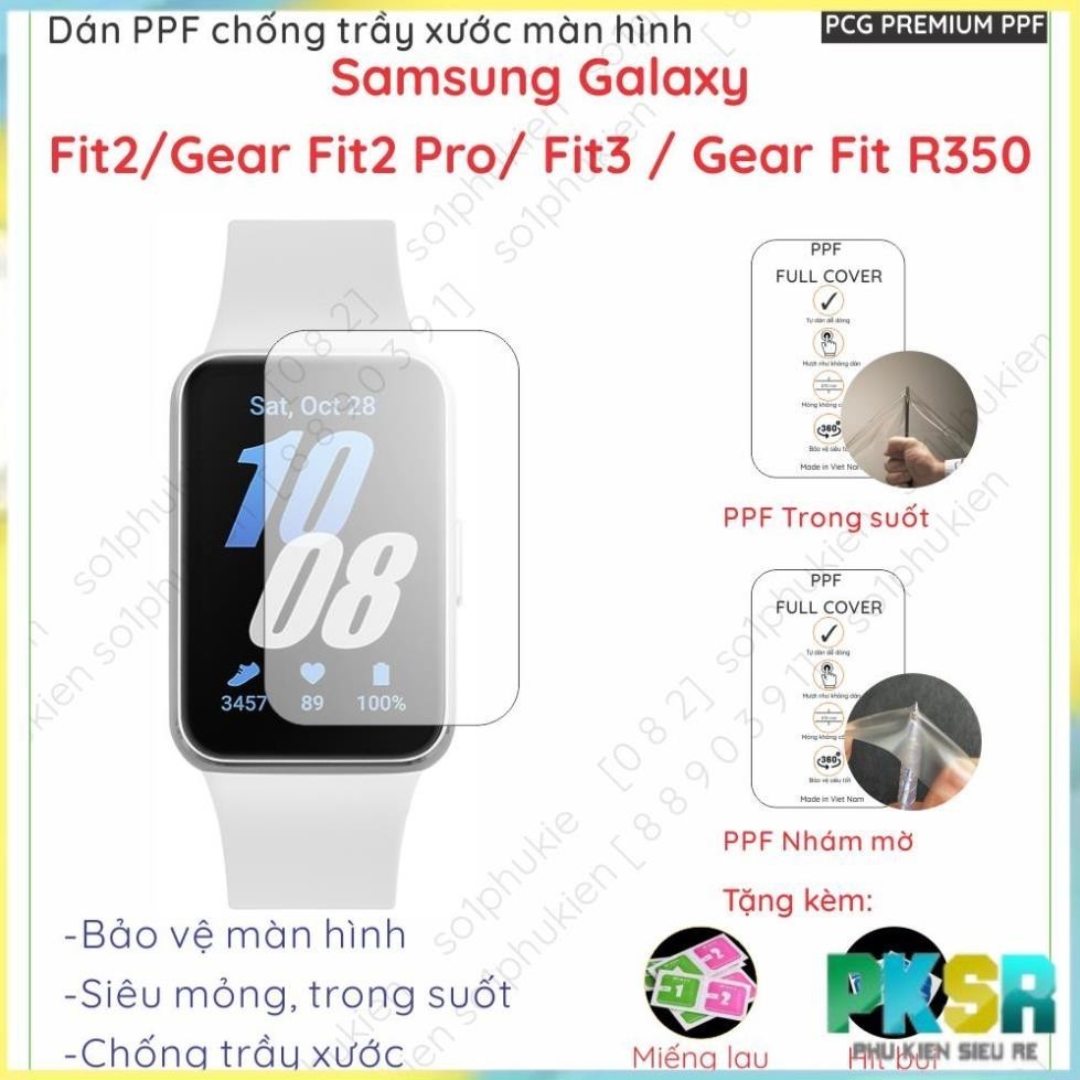 (2 pcs) Dán PPF đồng hồ Samsung Galaxy Fit 2/ Gear Fit 2 Pro/ Fit 3 (Fit3)/ Gear Fit R350 chống trầy