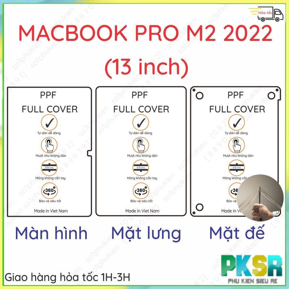 Dán PPF màn hình, mặt lưng, mặt đế MacBook Pro 13 inch/ 14 inch/ 16 inch (M2, M2 Pro, M2 Max)/ Air (