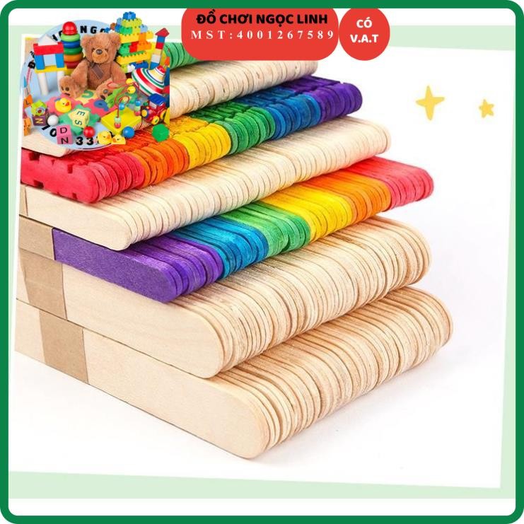 [GIÁ SỈ HCM] Que kem gỗ que làm nhà gỗ đè lưỡi (gói 100g)