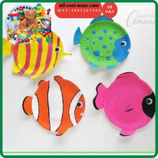 [Chọn Màu] Sét 10 Dĩa giấy màu trang trí thủ công cho bé