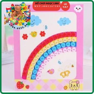 Tranh dán nút áo thủ công cho bé