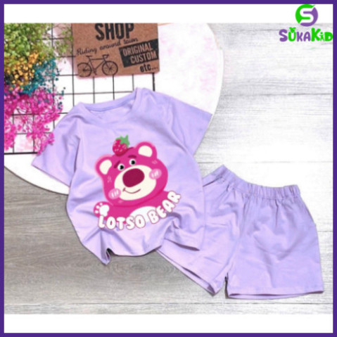 Bộ bé gái hình gấu dâu cho bé gái siêu xinh cho bé 6-24kg.BGL43.