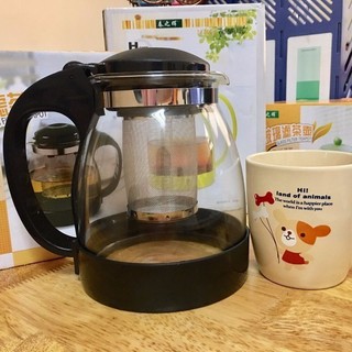 Bình Lọc Trà Thủy Tinh 1300ML-1800ML- Bình Có Lõi Lọc Trà - Tay Cầm Nhựa Chống Nóng