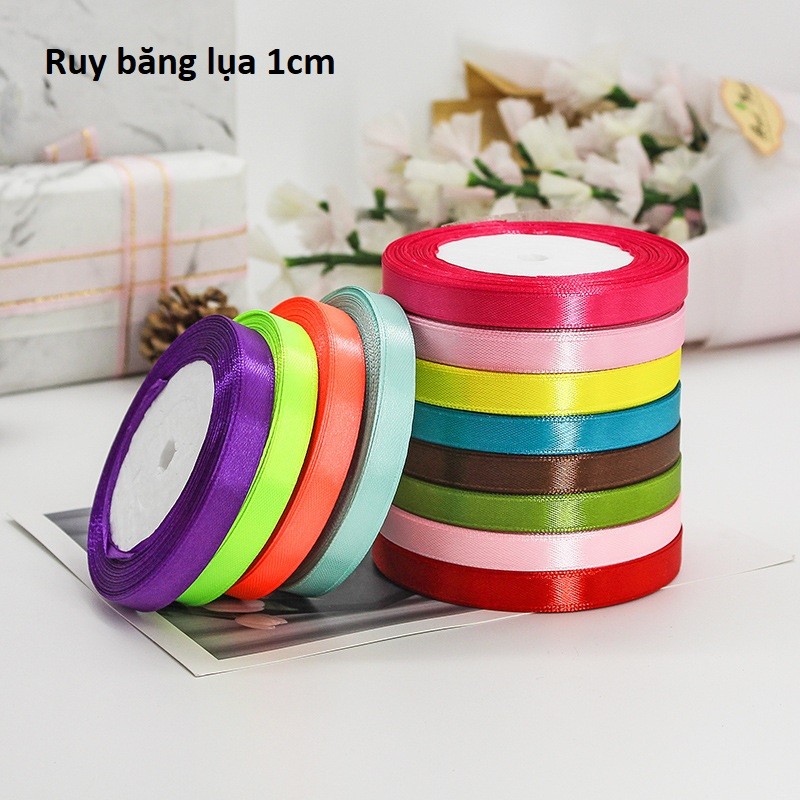 Ruy băng luạ satin loại đẹp ❤️ size 1cm ❤️ cuộn 22m