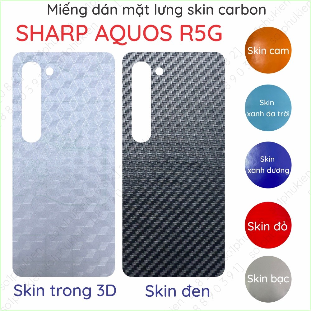 Miếng dán mặt lưng skin carbon SHARP AQUOS R5G