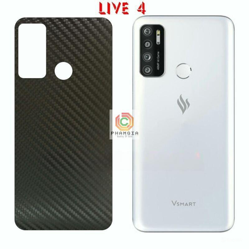 Miếng dán mặt lưng skin carbon Vsmart Live 4