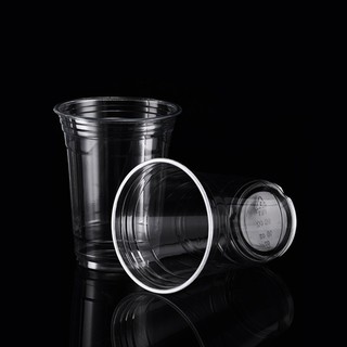Lốc 50 ly nhựa PP trơn đáy bằng,phi miệng 95 mm, dung tích nhiều size, dùng đựng trà sữa, nước uống, ly nhựa dùng 1 lần