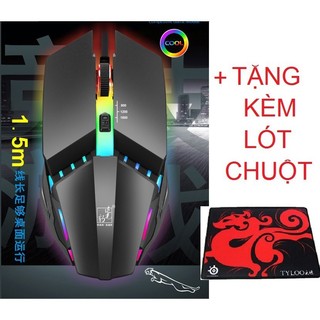 Chuột game k3 đèn led rgb màu tự thay đổi + tặng kèm lót chuột